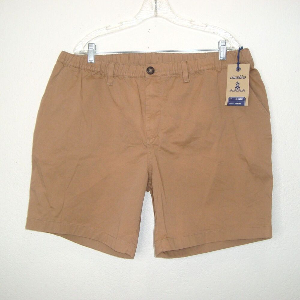 NWT Chubbies Originals Stretch Twill Men's Shorts 7" Inseam Khaki
